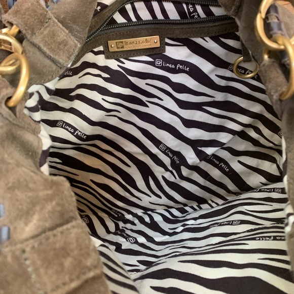 Linea pelle brown suede shoulder bag with long strap - Picture 2 of 4